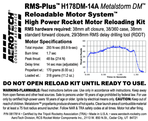 AeroTech H178DM-14A RMS-38/360 Reload Kit (1 Pack) - 0817814