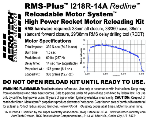 AeroTech I218R-14A RMS-38/360 Reload Kit (1 Pack) - 0921814